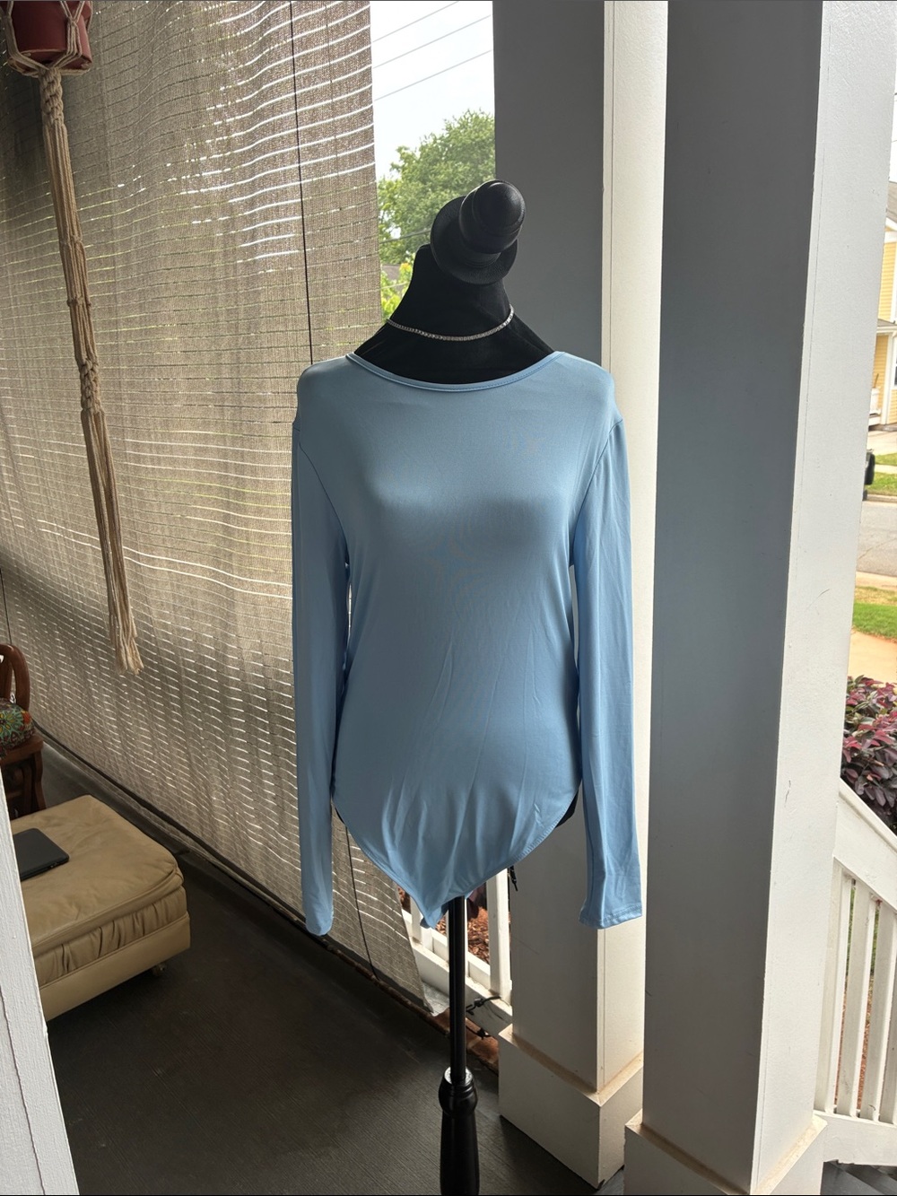 Light Blue Long-Sleeve Women's Top